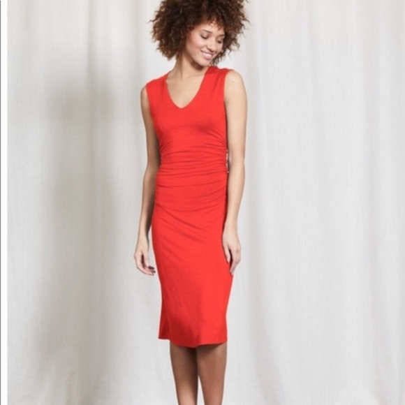 Boden Dresses & Skirts - Boden Cosima Jersey Midi Dress V-neck ruched 16
